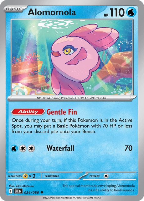 Pokémon trading card featuring Alomomola from Scarlet & Violet Black Bolt