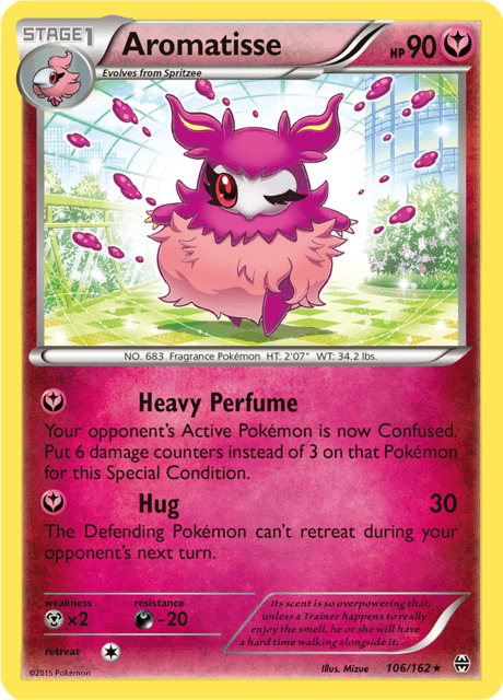 Pokémon trading card featuring Aromatisse from XY expansion BREAKthrough
