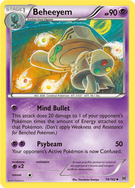Pokémon trading card featuring Beheeyem from XY expansion BREAKthrough