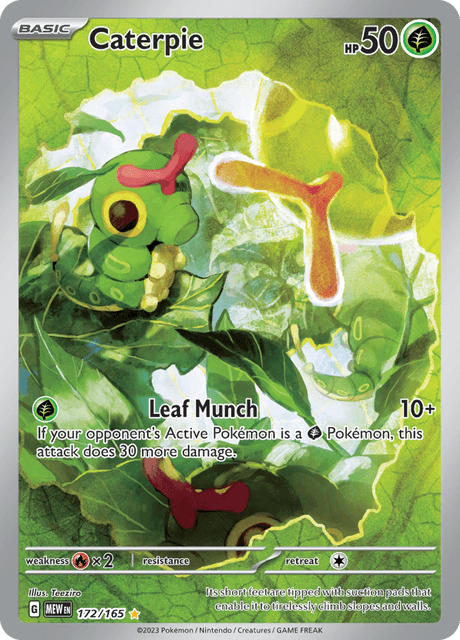 Pokémon trading card featuring Caterpie from Scarlet and Violet 151