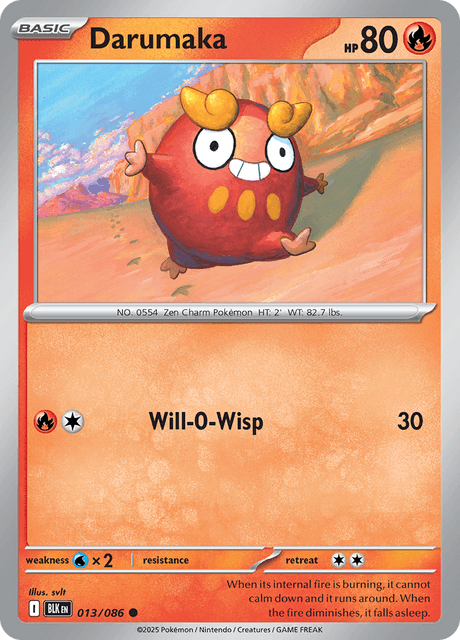 Pokémon trading card featuring Darumaka from Scarlet & Violet Black Bolt