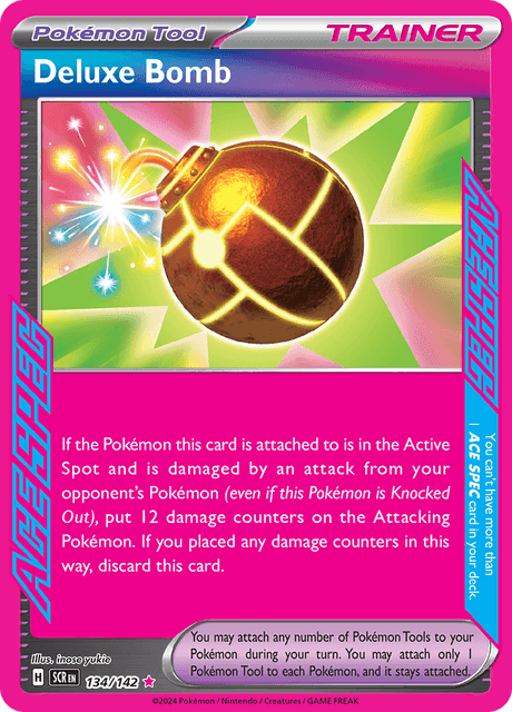Pokémon trading card featuring 'Deluxe Bomb' from Scarlet and Violet Stellar Crown
