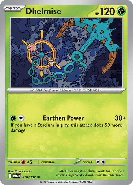 Pokémon trading card featuring Dhelmise from Mega Evolution