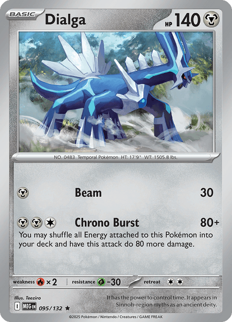 Pokémon trading card featuring Dialga from Mega Evolution