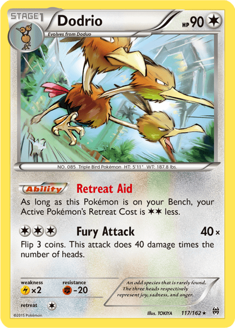 Pokémon trading card featuring Dodrio from XY expansion BREAKthrough