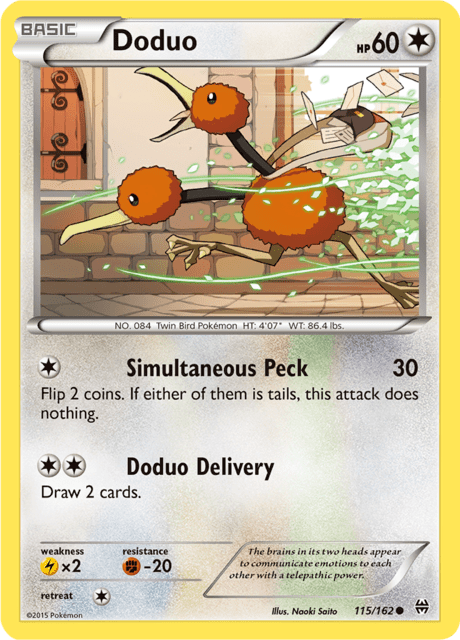 Pokémon trading card featuring Doduo from XY expansion BREAKthrough