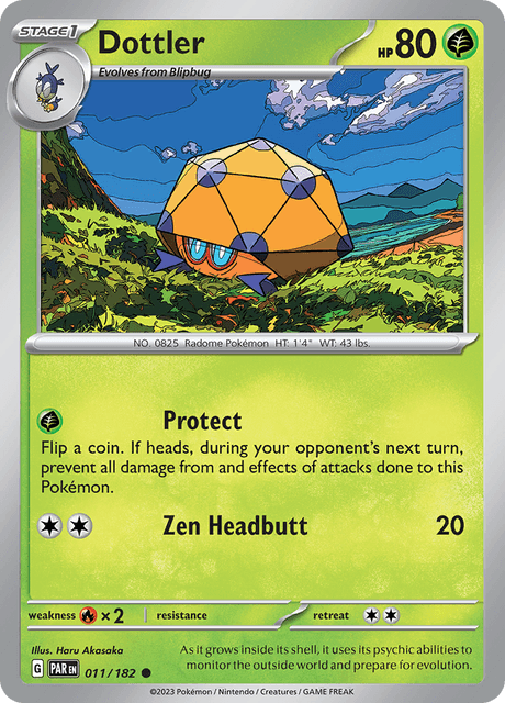 Pokémon trading card featuring Dottler from Scarlet and Violet Paradox Rift