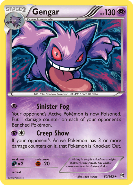 Pokémon trading card featuring Gengar from XY expansion BREAKthrough
