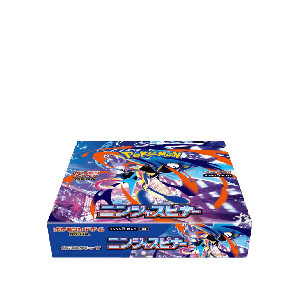 Ninja Spinner M4 Pokémon TCG booster box. Featuring Mega Greninja ex