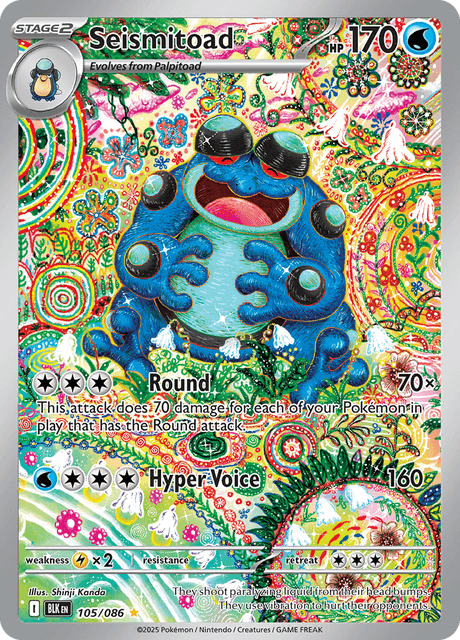 Pokémon trading card featuring Seismitoad from Scarlet & Violet Black Bolt